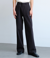 Men's casual cotton and linen pleated trousers